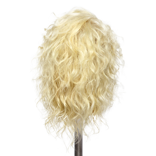 Blonde curly mannequin head